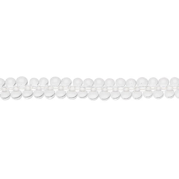 Seed bead, Miyuki, glass, pkg/10g, 3.3x2.8mm mini fringe, transparent clear (DP-131). image number 0