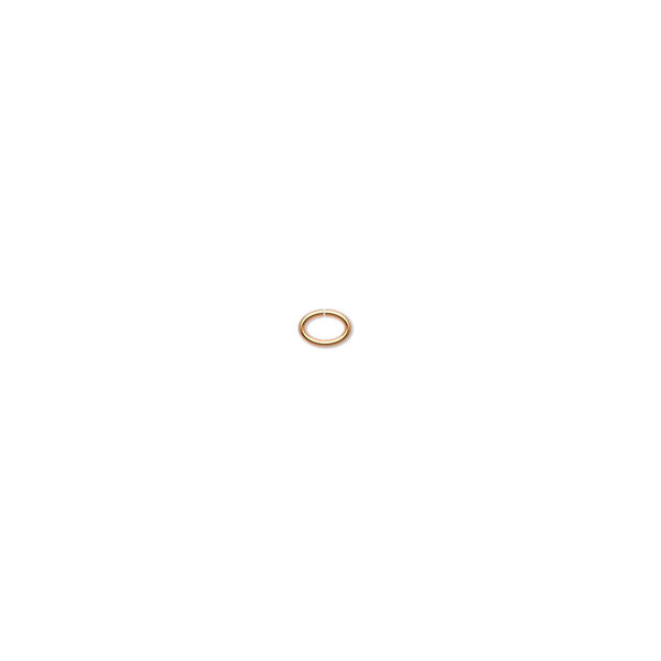 Jump ring, gold-plated brass, 3.5x2.5mm oval, 2.5x1.5mm inside diameter, 24 gauge. Sold per pkg of 1,000. image number 0