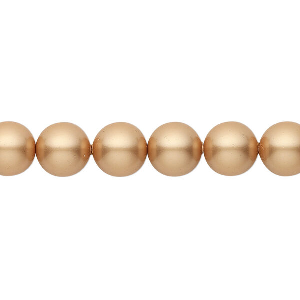 Pearl 50pk vintage gold, Crystal Passions® 8mm round 5810 image number 0