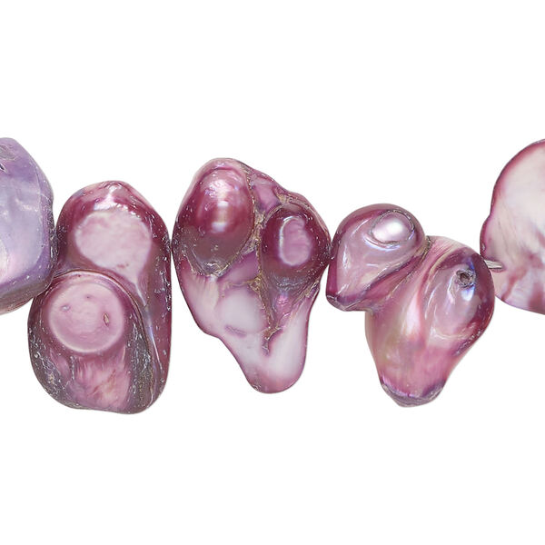 Pearl 1pkg1 freshwater, top-drilled baroque, 15 inch thistle 14x6mm-31x15mm cultured image number 0