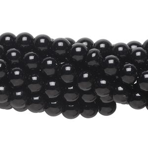 Black obsidian 1pkg10, round bead natural 15.5-16 inch 6mm