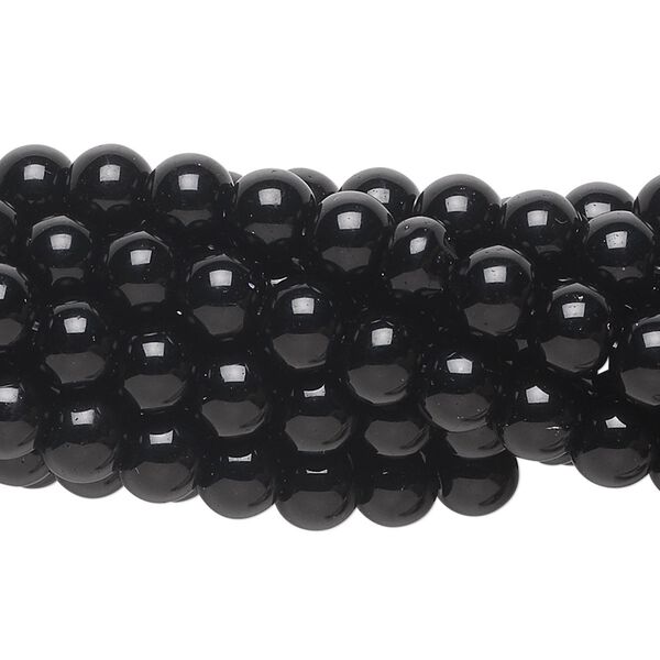 Black obsidian 1pkg10, round bead natural 15.5-16 inch 6mm image number 0