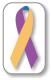 Marigold, Blue and Purple Ribbon