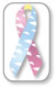 Blue, Yellow and Pink Ribbon