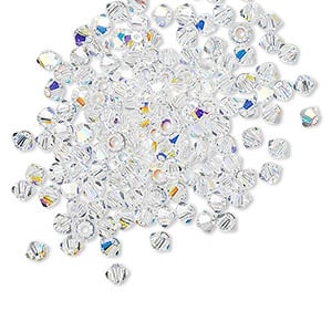 Bead 144pk crystal AB, Crystal Passions® 3mm bicone 5328