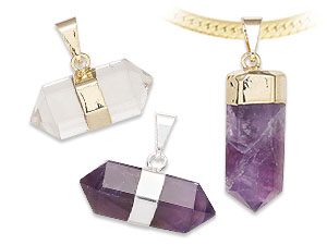 Amethyst and Quartz Crystal Hand-Cut Points