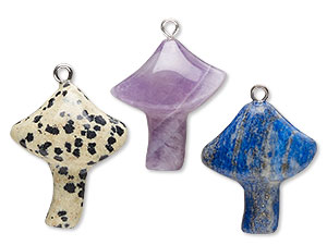 Gemstone and Glass Mushroom Drops