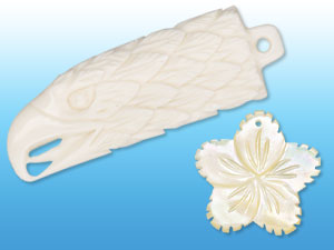 New Hand-Carved Bone and Shell Components