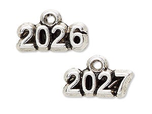 New Antique Silver-Plated Year Charms 2026 and 2027