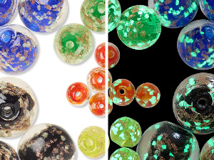 Glow-in-the-Dark Lampworked Glass Beads