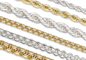 Gold-Finished and Silver-Plated Brass Chains