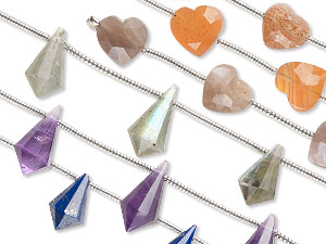 Gemstone Faceted Cones and Puff Faceted Hearts
