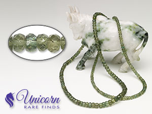 New Unicorn Rare Finds - Green Apatite Rondelle Beads