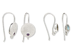 New Sterling Silver Ear Wires with Gemstones