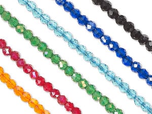 New 2mm Faceted Round Glass Beads