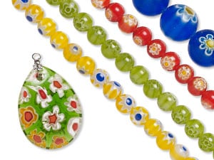 New Millefiori Glass Beads and Focals