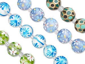New Hand-Painted Glass Beads