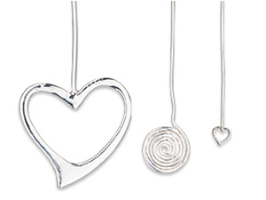 New Heart and Spiral Silver Headpins