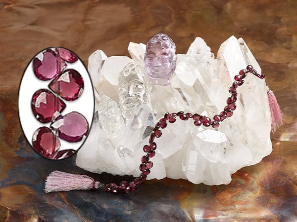 Unicorn Rare Finds: Rhodolite Garnet Faceted Teardrop Beads