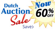 Save on our Dutch Auction Sale with discounts up to 60% off.