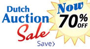 Save on our Dutch Auction Sale with discounts up to 70% off.