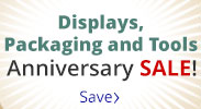 Save on our Displays, Packaging, and Tools Anniversary Sale with discounts up to 35% off.