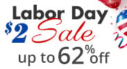 Save on our Labor Day $2 Sale with discounts up to 62% off.