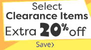 Save on our Extra 20% off Select Clearance Items.