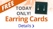 Today Only! Free Green Earring Card, 2x2
