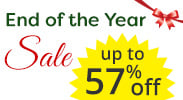 Save on our End of the Year Sale with discounts up to 57% off.