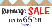 Save on our Rummage Sale with discounts up to 65% off.